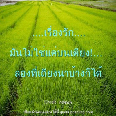 ....เรื่องรัก.... มันไม่ใช่แค่บนเตียง!&hellip; ลองที่เถียงนาบ้างก็ได้