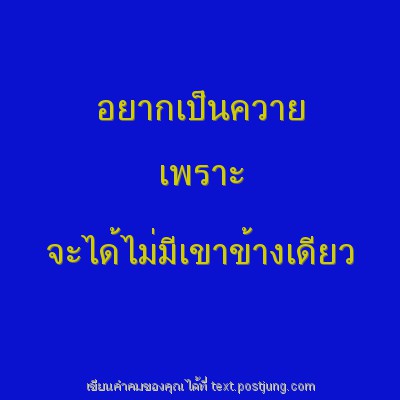 อยากเป็นควาย เพราะ จะได้ไม่มีเขาข้างเดียว