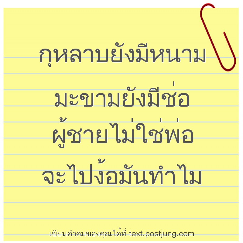กุหลาบยังมีหนาม มะขามยังมีช่อ ผู้ชายไม่ใช่พ่อ จะไปง้อมันทำไม