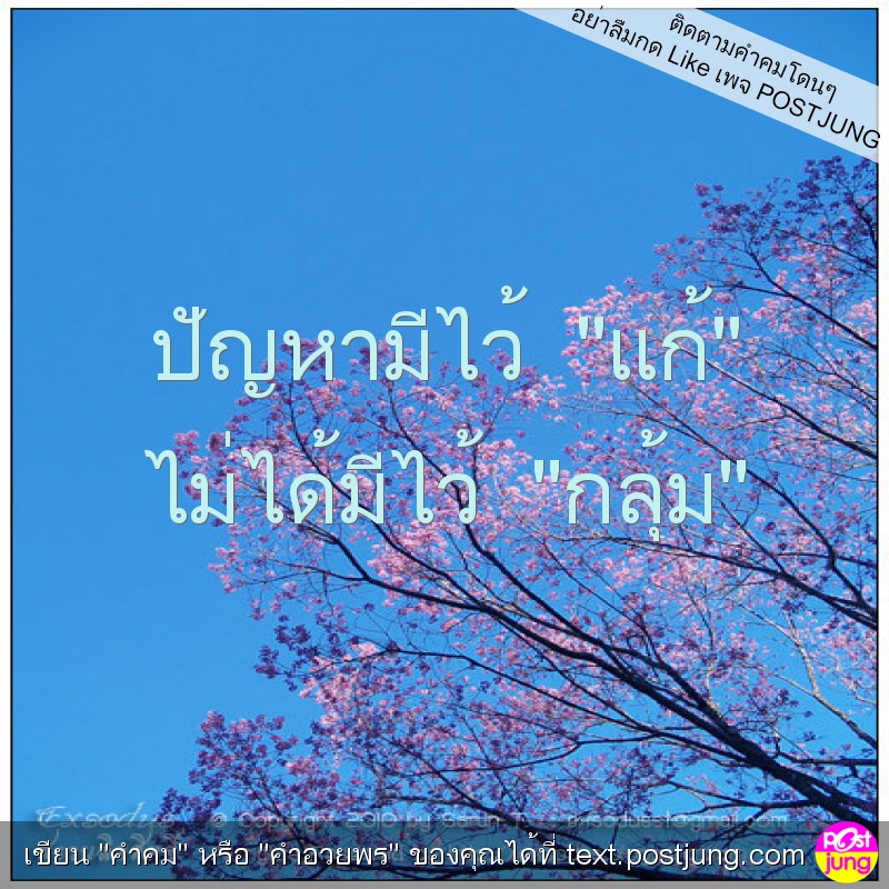 ปัญหามีไว้ "แก้" ไม่ได้มีไว้ "กลุ้ม"