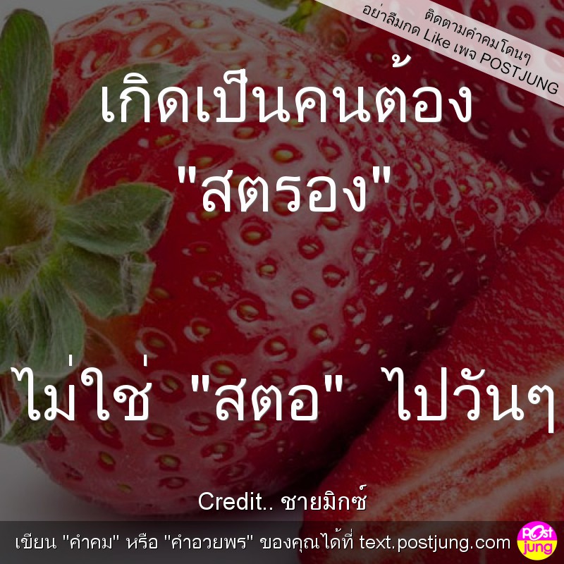 เกิดเป็นคนต้อง "สตรอง" ไม่ใช่ "สตอ" ไปวันๆ